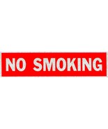 NO SMOKING Sign Self Adhesive Door Sticker Brushed Aluminum RED Silver H... - $394.92 MXN