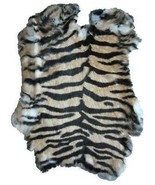 2 TIGER  DESIGN GENUINE RABBIT SKIN new solf tan hide fur pelt craft ski... - $27.25