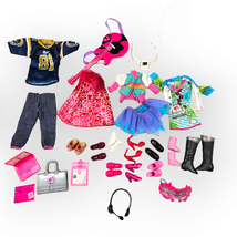 Barbie Accessories 24 Piece Mixed Lot Clothes Shoes Laptop Guitar Headph... - $19.78