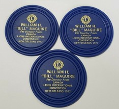 1977 Lions Club International Convention New Orl EAN S Coaster Lot Of 3 W. Maguire - £19.66 GBP