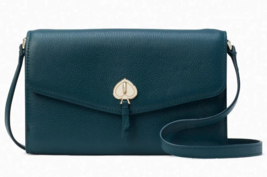 Kate Spade Marti Leather Flap Wallet Crossbody K6027 Dark Green Blue NWT... - $94.04