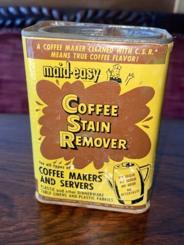 Primary image for Original Vintage Tin CSR Coffee Stain Remover 12oz container Maid Easy Cleaning