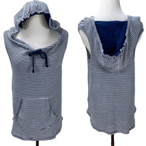 Anthropologie Splendid Sleeveless Longer Hoodie Pockets Striped Knit Top... - £17.59 GBP