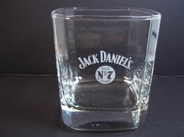 Jack Daniel&#39;s Old No 7 brand cut off corners whiskey glass white logo 10 oz - $7.33