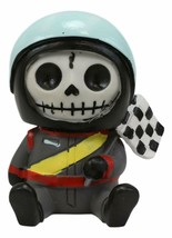 Furrybones Speed Racer With Helmet And Flag Skeleton Figurine Furry Bones Statue - £11.84 GBP