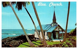 Blue Church of St Peter by the Sea Kahaluu Kona Hawaii Postcard Posted 1974 - £5.82 GBP