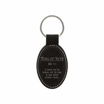 D&amp;D Gifts Ring of Keys Funny Item Description Engraved Leatherette Keychain - £8.76 GBP