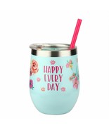 Pioneer Woman ~ &quot;HAPPY EVERY DAY&quot; ~ 12 oz. Stainless Steel Tumbler ~ Lid... - $44.85 CAD