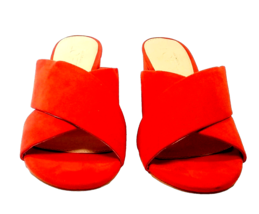 SIZE 5.5 Women Heel Wide Strap Slides Orange Loungewear Cruise ANN TAYLO... - £20.92 GBP