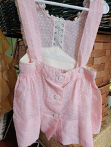 1950's-60's Baby Dress and Pinafore dotted Swiss Lot of 2 Need TLC! image 2