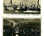 New York Skyline Real Photo Postcards Day and Night 1931 - $17.87