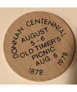 Vintage Donnan Centennial Wooden Nickel 1978 - $4.94