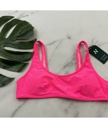 Halara Womens Sporty Bikini Swim Top Size L New Neon Pink Minimal Bright - £21.79 GBP