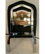 Harley Davidson Black Detachable Steel Chrome Sissy Bar Backrest Leather... - €129,97 EUR