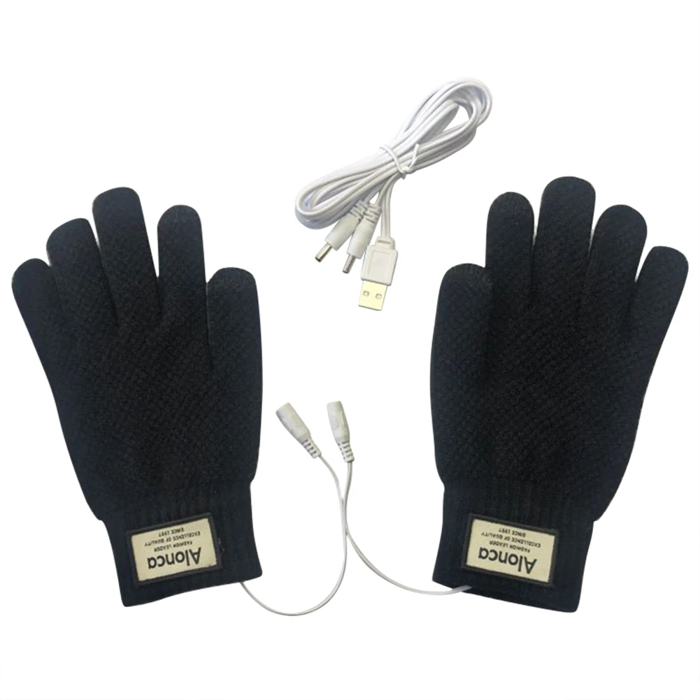 Winter Outdoor Fishing Heated Full Finger Mittens Portable USB Electric Heating  - £113.49 GBP