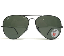 Ray-Ban Sunglasses RB3025 Aviator Large Metal 002/50 Black Frames Green Lenses - $121.33