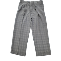 IZOD POLYNSIC 40 X 30 Light Gray Plaid Stretch Dress Pants W/Cuffs - $46.98 CAD