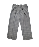 IZOD POLYNSIC 40 X 30 Light Gray Plaid Stretch Dress Pants W/Cuffs - $46.98 CAD