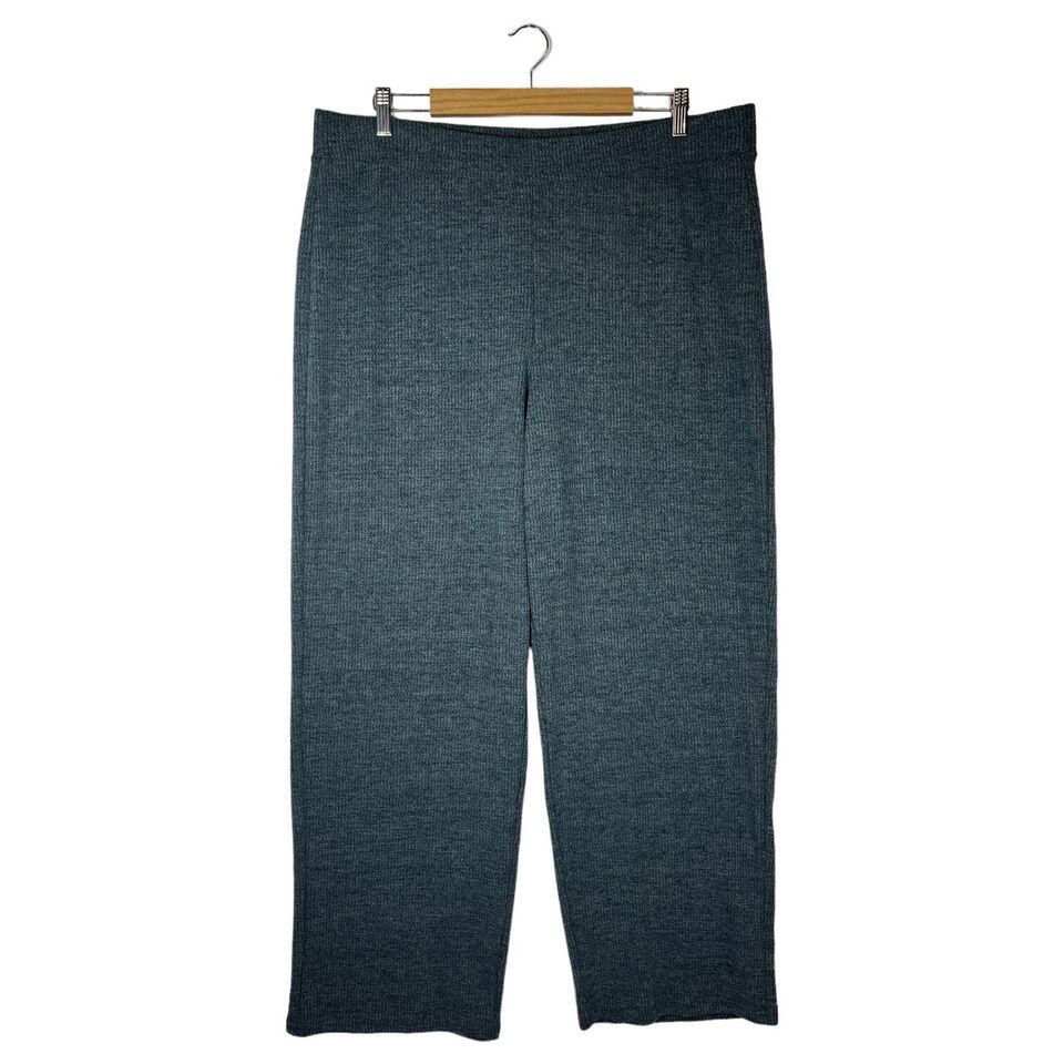 New Old Navy Pants Womens XL Pull On Ribbed Wide Leg High Rise Lounge Gray - $19.79