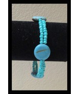 Faux Turquoise Beaded Stretch Bracelet B018 - $282.06 MXN