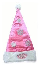 Disney Hot Pink Satin Snowflake Princess Santa Hat - £31.51 GBP