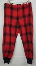 Vintage Mens Red Black Wool Buffalo Plaid Check Hunting Pants w. Sail Dr... - £31.15 GBP