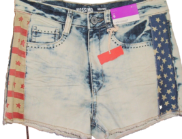 Mossimo Denim jean shorts American Flag high rise short Women&#39;s JRS Size 9  - £13.46 GBP