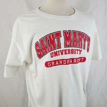 St. Mary&#39;s University Grandparent T-Shirt Large Crew Neck White Cotton SMU - £14.36 GBP