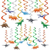 Watercolor Dinosaur Hanging Swirl - 24Pcs Dinosaur Party Decorations For... - £12.58 GBP