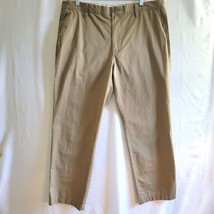 Claiborne Mens Casual Pants Size 38 X30  Flat Front Tan Khaki Work Or Play - £11.44 GBP