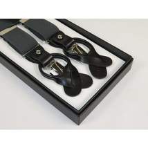 ELEGANT Suspenders Clip on and Button Option for Slacks or Suit Pants Charcoal image 4