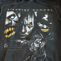 999 Juice Wrld Fighting Demons Graphic Hoodie Black Faded Hip Hop Size L... - $75.65