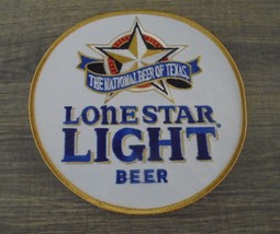 LARGE LONE STAR LIGHT BEER &quot;THE NATIONAL BEER OF TEXAS&quot; CLOTH SEW ON PAT... - $9.49