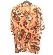 Mens XL Rayon Hawaiian Shirt Brown Panama Jack Rum Sea Shells - £16.85 GBP