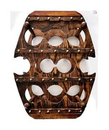 Wine Rack MCM 8 Bottle Capacity Barrel Theme Vintage Wood Decor Free Sta... - €60,49 EUR