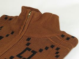 Mens SILVERSILK Fancy Thick Sweater Jacket Zipper Pockets Mock Neck 4202 Brown image 8