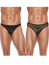 Mens Black Lace and Fishnet Thong Back Underwear Brief Pack- SM - £33.53 GBP