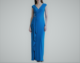 Lauren Ralph Lauren Ruffle-Trim Jersey Gown – Bondi Blue, Size 8 - £94.05 GBP