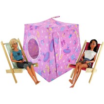 Light Pink Toy Play Pop Up Doll Tent, 2 Sleeping Bags, Barbie Princess Print  - $24.95