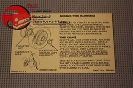 Corvette Knock-Off Aluminum Wheel Instruction Sheet - $10.97