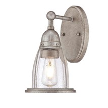 North Shore One-Light Indoor, Weathered Steel Finish With Clear Seeded G... - $84.99