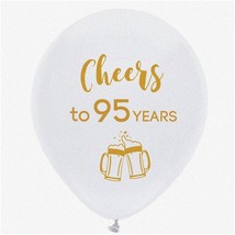 Vintage White 95th Birthday Balloons - 12inch Latex Party Decorations for Men an - $38.60