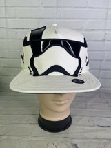 Disney Star Wars Stormtrooper Faux Leather White Black Hat Cap Snapback Adult - £22.07 GBP