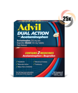 25x Packs Advil Dual Action Acetaminophen &amp; Ibuprofen ( 2 Capsules Per P... - €16,66 EUR