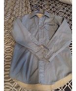 CONTINENTAL AIRLINES Men Blue Long Sleeve Employee Button Shirt M Lion A... - $35.63