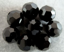 3 Swarovski  Crystal Beads Round -- 5mm Jet - £1.00 GBP