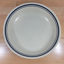 Roseville Pottery Ohio Blue Stripe Pasta Bowl Vintage USA 13.5” Country ... - £31.23 GBP