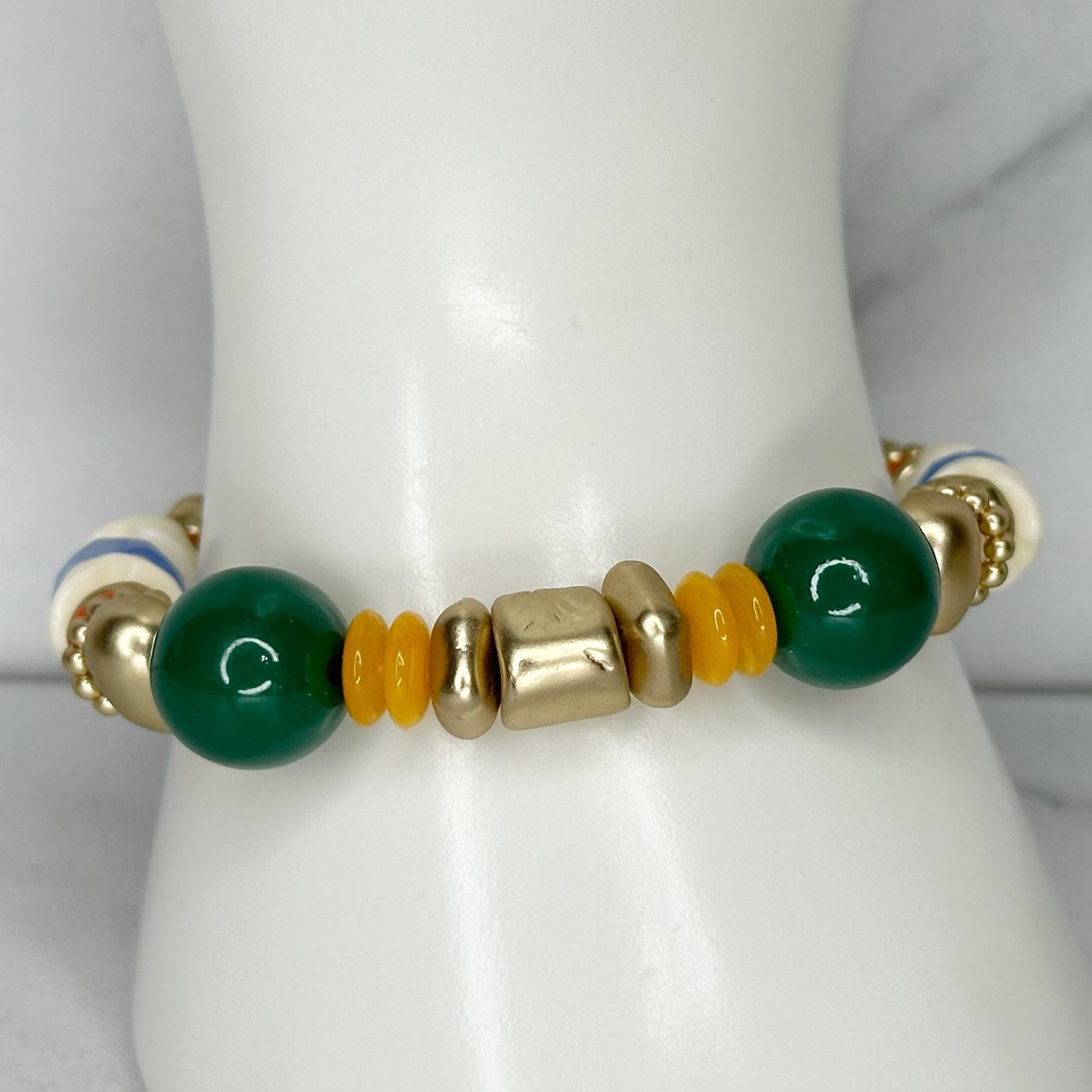 Chico's Frida Colorful Beaded Gold Tone Stretch Bracelet - $15.83