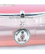 925 Sterling Silver Happy Holidays , Nutcracker Dangle Charm with Mixed ... - £14.15 GBP