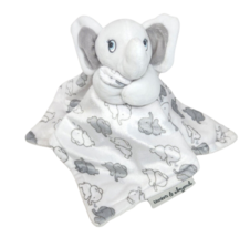 BLANKETS AND BEYOND BABY WHITE + GREY ELEPHANT SECURITY BLANKET PLUSH SOFT - $56.05
